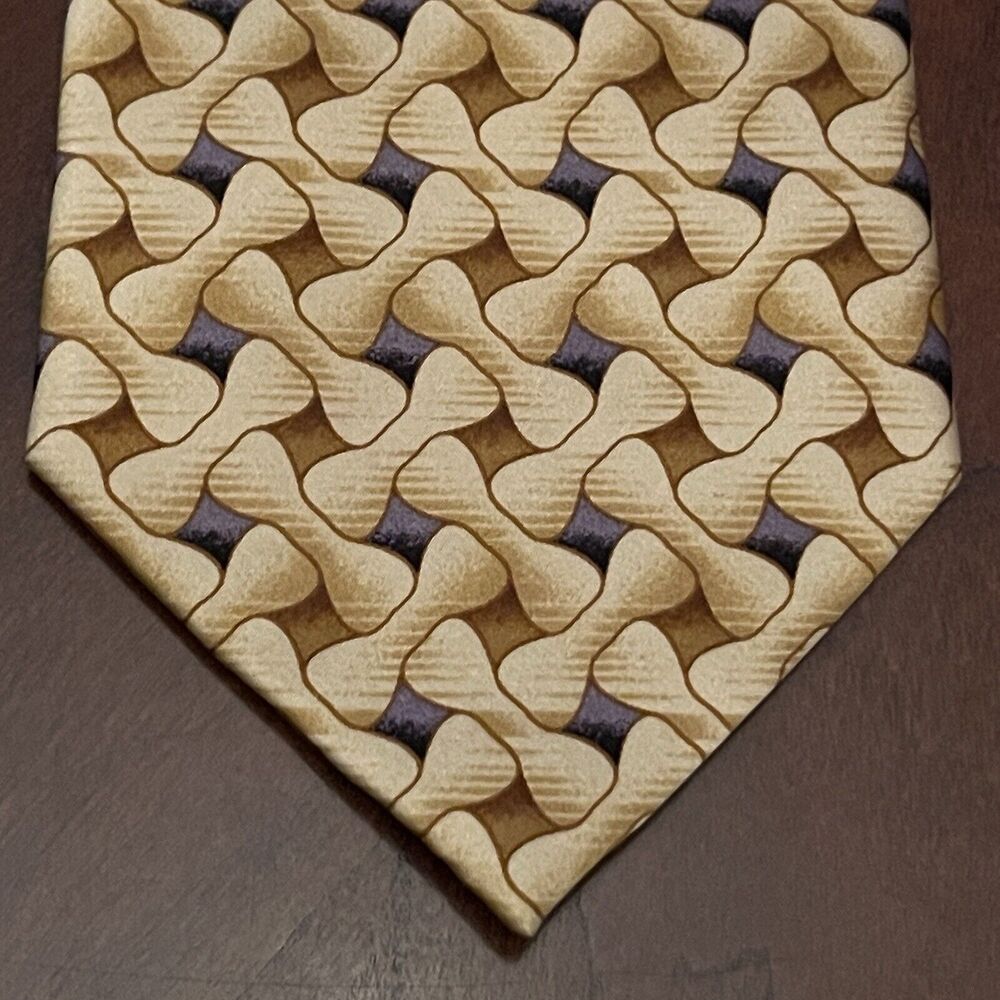 Seta Zone Gold Hand Made 100% Silk Men’s Neck Tie Made In China